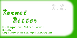 kornel mitter business card